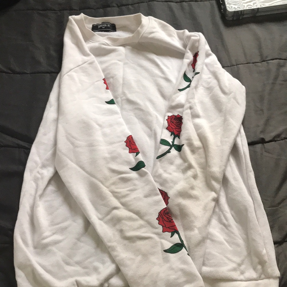 White Floral Sweatshirt